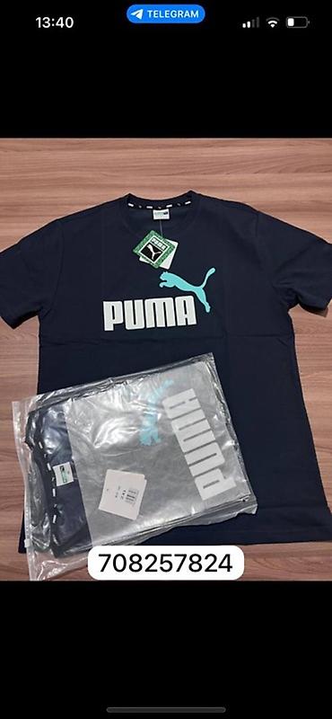 pull and: Футболки брендов Puma и U.S. Polo Assn. - Puma: темно‑синяя футболка — 1