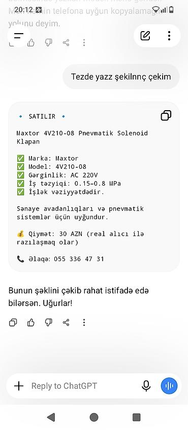 kompressor 50: Maxtor 4V210-08 pnevmatik solenoid klapan - Brend: Maxtor - Model — 2