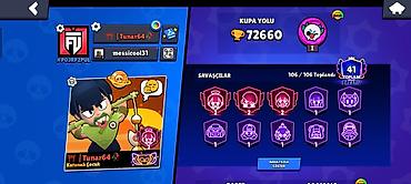 İncəsənət və kolleksiyalar: Brawl Stars hesabı – yüksək göstəricili - Kupa sayı: 72,660 - Profil — 2