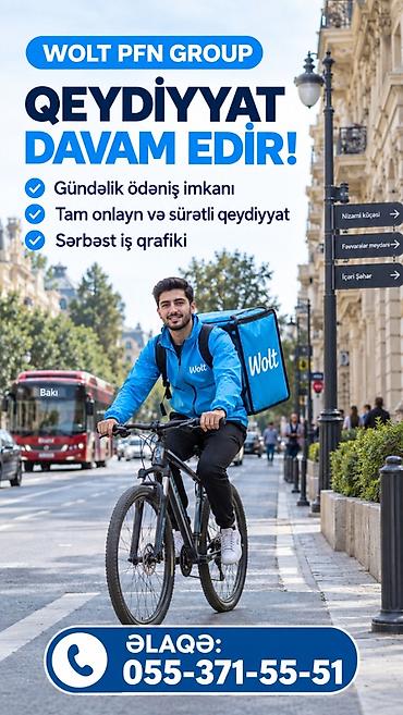 Sürücü-kuryer tələb olunur, Şəxsi nəqliyyat vasitəsi ilə, Gündəlik ödəniş