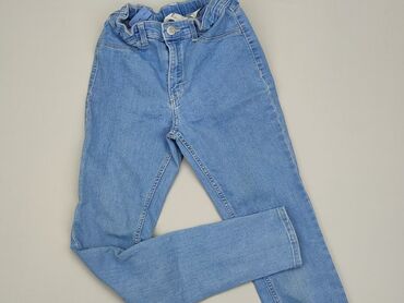 jeansy malwiny: Spodnie jeansowe, H&M, 11 lat, 146, stan - Dobry