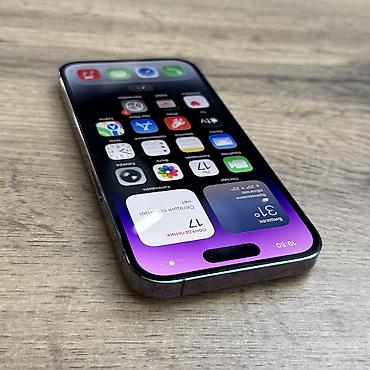 14 поо: IPhone 14 Pro, Б/у, 256 ГБ, Deep Purple, Защитное стекло, Чехол, 100 % — 10