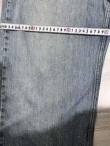 Kişi geyimləri: Geniş kəsimli mavi jeans şalvar - Material: qalın denim (pambıq — 4