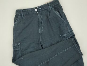 spodnie cargo jeans: Spodnie Cargo Damskie, Bershka, M, stan - Dobry