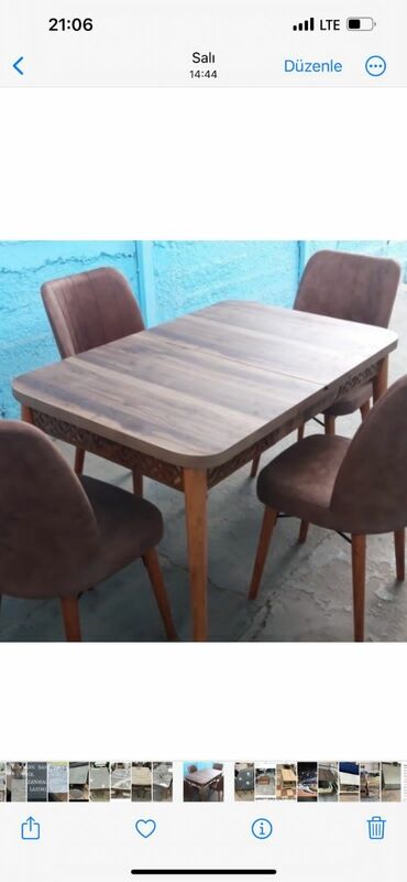 Masa və oturacaq dəstləri: Mətbəx üçün, Yeni, Açılan, Dördbucaq masa, 4 stul — 6