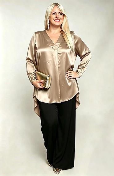 saten bluze: Svilena bluza sa V-izrezom za plus-size dame 2100din Velicine do xxl — 9