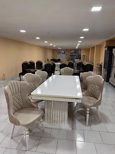 mdf panel: Qonaq otağı üçün, Yeni, Açılmayan, Dördbucaq masa, 6 stul — 3
