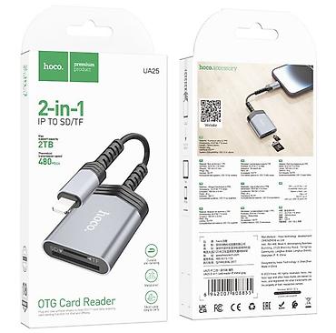 micro cd: UA25, кард ридер, для Lightning на SD + TF, поддержка карт памяти до — 1
