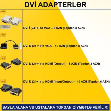Digər kompüter aksesuarları: Adapterlər/keçidlər sayla alana və ustalara topdan qi̇ymətlə — 10