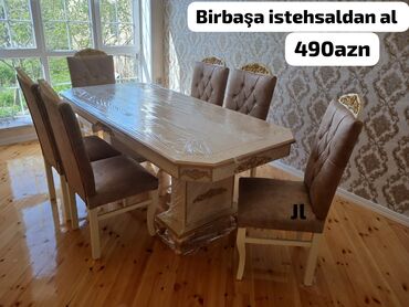 kontakt home mebel stol stul: Для гостиной, Для кухни, Новый, Нераскладной, Прямоугольный стол, 6 стульев