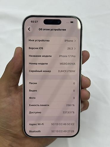 12 lite: IPhone 17 Pro, 256 ГБ, цвет светло‑серебристый АКБ:92% Характеристики — 4