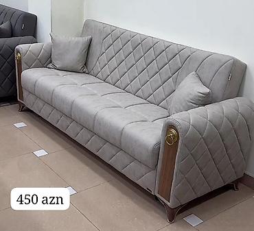 modern stol stul: Model: Üç nəfərlik divan - Rəng: Açıq boz - Üslub: Daimond tikişli — 1