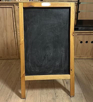 col reklamı: A-şəkilli taxta çöl lövhəsi (qara taxta) - Material: təbii ağac — 2