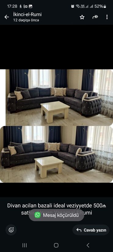 Masalar: Künc divan, İşlənmiş, Açılan, Bazalı