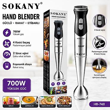 sokany blender: №: 1980 Məhsulun adı: Salınma blender Sokany HB-748, gümüşü Brend — 1