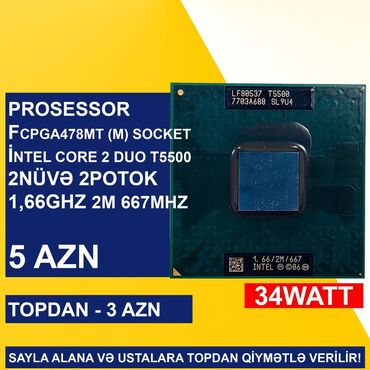 Prosessorlar: Prosessor Intel Core i3 Notebook üçün Prosessorlar, İşlənmiş — 5