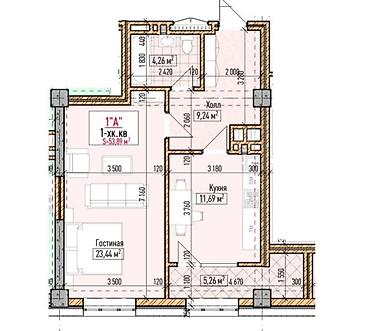 квартиры в кемине: Строится, Элитка, 1 комната, 54 м² — 2