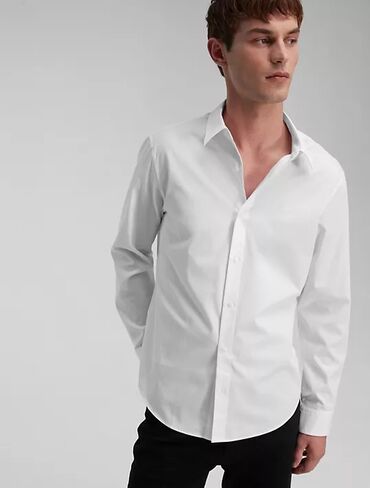 пуховик calvin klein: Рубашка L (EU 40), цвет - Белый
