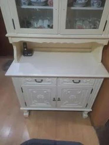 konzola za hodnik: ETNO VITRINA BELA | Etno vitrina puno drvo dobro stanje. 175cm — 5
