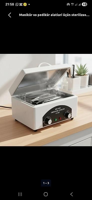 Manikür və pedikür alətləri üçün yüksək temperaturda sterilizator +