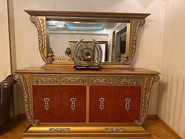 klasik divan: İşlənmiş, Klassik divan, Divan, 2 kreslo, Bazasız, Açılmayan — 5