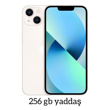 iphone xs 64 qiymeti: IPhone 13, 256 GB, Ağ, Simsiz şarj, Face ID