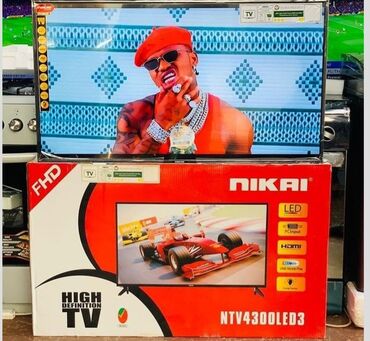 ucuz telvizorlar: Yeni Televizor Nikai 43" 4K (3840x2160), Ödənişli çatdırılma