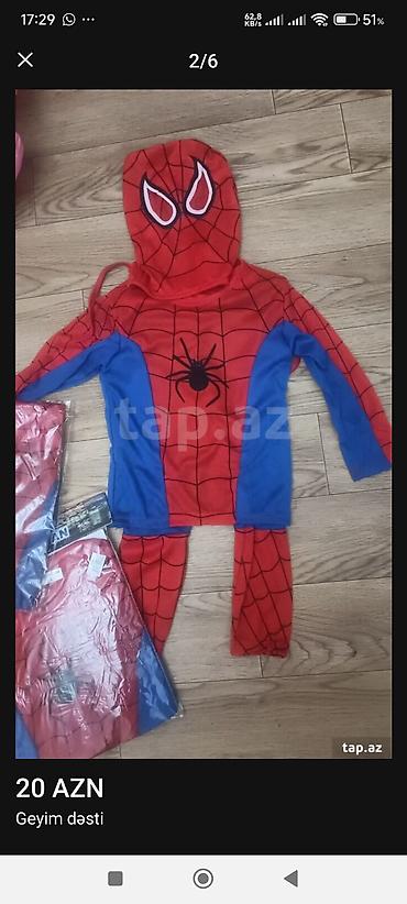spiderman geyimi: Uşaq üçün superqəhrəman kostyumlar 1/3 yas, 4/6 yas ve 7/9 yaş.20 — 2