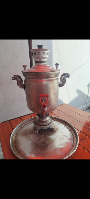 Заварочные чайники: Klassik metal samovar - Material: qalın metal/krom örtüklü gövdə -