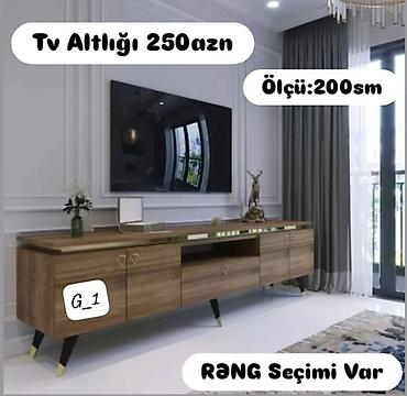 mebel ustu: TV altlığı – 250 AZN Ölçü: 200 sm - Müasir dizaynlı, taxta — 1