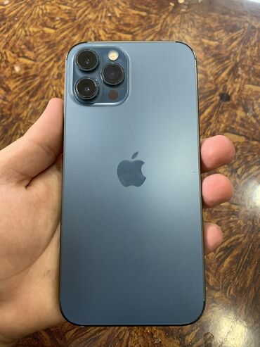 iphone xs max qiymet: IPhone 12 Pro Max, 128 GB, Pacific Blue, Zəmanət, Simsiz şarj, Face ID