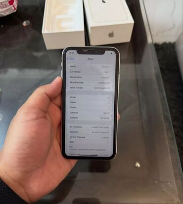 iphone z: IPhone 11, 128 GB, Ağ, Zəmanət, Simsiz şarj, Face ID