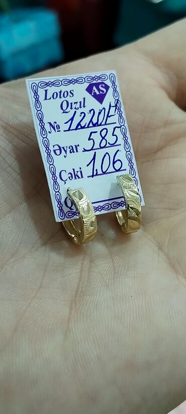 Qadın ayaqqabıları: Sırğa, Sarı qızıl, 585 Əyar, 106 g