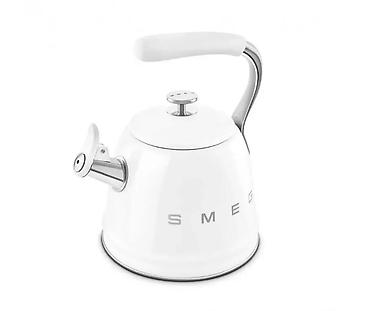 наливатор: Чайник Smeg (ретро‑дизайн 50’s Style), белый, со свистком - — 5