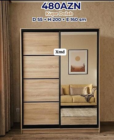Dolablar: Kupe dolablar – sürüşkən qapılı, funksional və modern dizayn. Ölçü: D — 2
