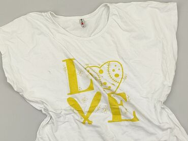 białe letnie bluzki damskie: T-shirt, 4XL, stan - Dobry