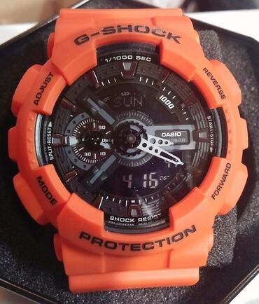 смарт сааттар: CASIO G-SHOCK, оранжевые, аналогово-цифровые Особенности: - Прочный
