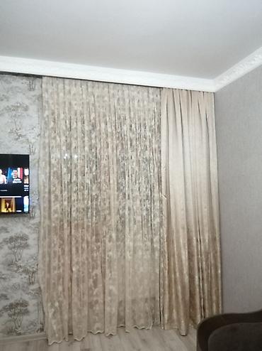 pişik şəkilləri çəkmək: Pərdə dəsti – zərif krem/bej tonlarında 2destdir.1desti aparatla — 3