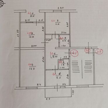 Продажа квартир: 3 комнаты, 85 м², 105 серия, 3 этаж