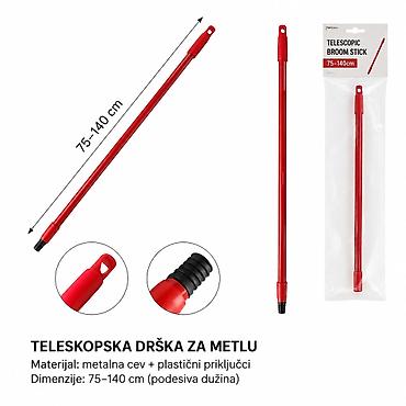 KMT crvena teleskopska drška za metlu 3213940 Opis: - Praktična
