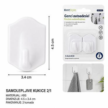 KMT 2 komada dijamantska bela kuka 2208313 Opis: - Samolepljive