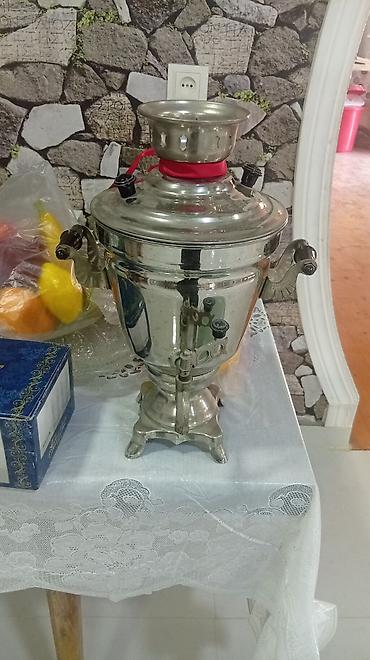odun samovar satilir: Qəhvə dəsti, rəng - Qızılı, Metal — 3