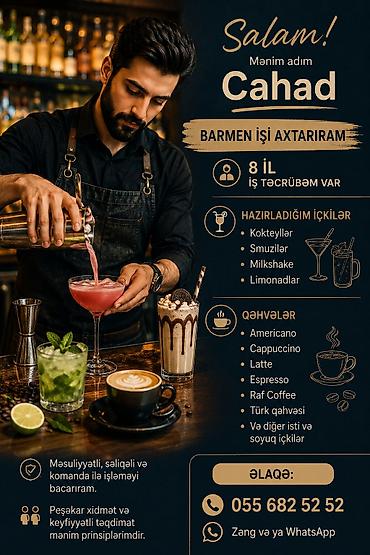 aşbaz şəkilləri: Barmen, 30 yaş, 5 ildən artıq təcrübə — 1