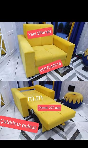 divan mobilya: Yeni, Kreslo-kravat, Vеlur parça, Kredit yoxdur, Pulsuz çatdırılma — 6
