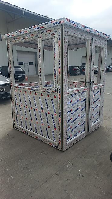 Sifarişlə market vitrinləri: PVC profilindən hazırlanmış mühafizə/post kabini - Ölçü: təxmini 2,5 — 17