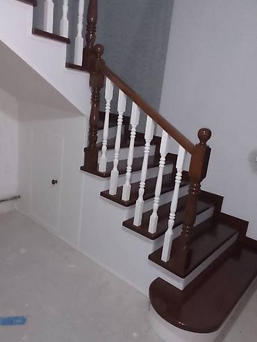 Обшивка лестниц: Лестница заказ алабыз Кара жыгач сосна шпон фонерадан — 15