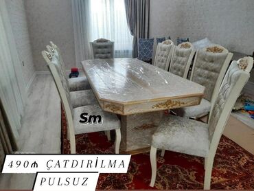 plastik stol stul satisi: Прямоугольный стол, Для кухни, Для гостиной, 6 персон, Нераскладной