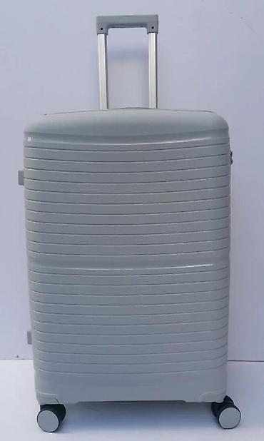 Putni koferi i torbe: Tvrdi kofer na točkiće – sivi - Materijal: izdržljiva tvrda školjka — 5