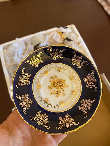 desler: Раритетный кофейный сервиз ZWIEBELMUSTER (Czech Republic) — фарфор с — 3