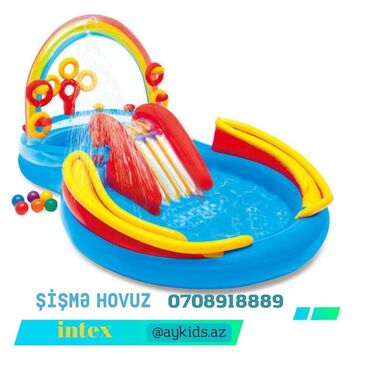 şişme havuz: INTEX Şişmə Oyun Mərkəzi və Hovuz 2.97 x 1.93 x 1.35 sm Uşaqlar bu